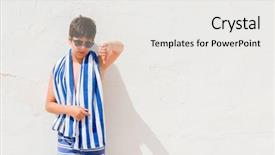  Presentation with angry child - Cool new slide set with thumbs down rejection concept backdrop and a white colored foreground