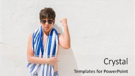  Presentation with navy - Presentation consisting of raised hand anger concept background and a light gray colored foreground