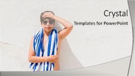  Presentation with angry child - Slide deck with  background and a  colored foreground