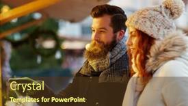  Presentation with christmas holidays - Cool new presentation with holidays-winter-christmas-and-people backdrop and a tawny brown colored foreground