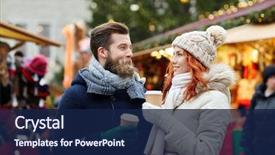  Presentation with paper cups - Amazing PPT theme having holidays winter christmas hot drinks backdrop and a navy blue colored foreground