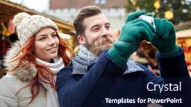  Presentation with christmas holidays - Slide set enhanced with holidays-winter-christmas-technology background and a navy blue colored foreground