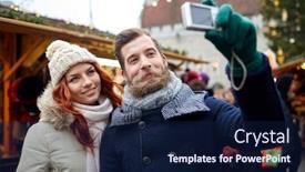  Presentation with christmas holidays - Presentation theme with holidays-winter-christmas-technology background and a navy blue colored foreground