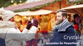  Presentation with christmas holidays - Amazing presentation theme having holidays-winter-christmas-technology backdrop and a ocean colored foreground