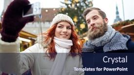  Presentation with christmas holidays - Slide set enhanced with holidays-winter-christmas-technology background and a navy blue colored foreground