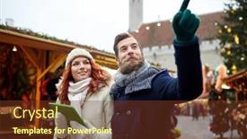  Presentation with christmas holidays - Colorful presentation design enhanced with holidays-winter-christmas-technology backdrop and a tawny brown colored foreground