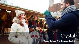  Presentation with christmas holidays - Beautiful slides featuring holidays-winter-christmas-technology backdrop and a black colored foreground