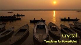  Presentation with india ganges - Slide set having holiest of rivers in india background and a wine colored foreground