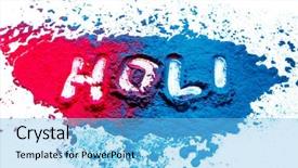  Presentation with color splash - Audience pleasing slide deck consisting of holiness - abstract colorful happy holi background backdrop and a light blue colored foreground