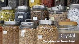  Presentation with chinese medical - Slide deck having holistic health - chinese medical herbs background and a coral colored foreground