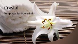  Presentation with lotus flower white water lily - Audience pleasing PPT theme consisting of holistic health - made of natural objects backdrop and a light gray colored foreground