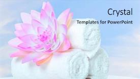  Presentation with lotus flower - Amazing theme having holistic health - spa towels with lotus flower backdrop and a light blue colored foreground