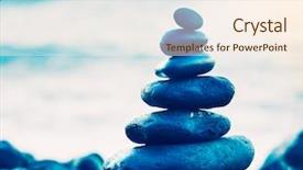 Presentation with seashore - Beautiful presentation theme featuring holistic health - stack of round smooth stones backdrop and a  colored foreground