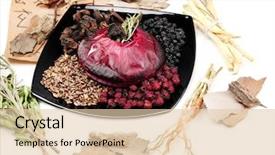 Presentation with traditional chinese medicine - Amazing presentation theme having holistic health - traditional chinese herbal medicine ingredients backdrop and a  colored foreground