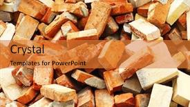  Presentation with bricks - Cool new presentation design with hollow block - bricks pile background backdrop and a  colored foreground