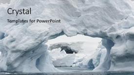  Presentation with iceberg - Beautiful PPT layouts featuring hollow block - large arctic iceberg backdrop and a light gray colored foreground