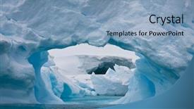  Presentation with iceberg - Amazing presentation design having hollow block - large arctic iceberg backdrop and a light blue colored foreground
