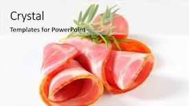  Presentation with ham radio - Presentation enhanced with hollow block - two rolled pieces of ham background and a pink colored foreground