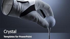  Presentation with dark blue - Presentation theme consisting of hollow golf glove putting ball background and a tawny brown colored foreground