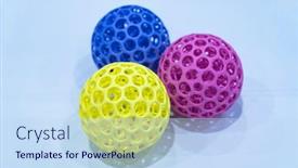  Presentation with technical support - Slides with hollow-sphere-produced-by-3d and a sky blue colored foreground