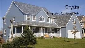  Presentation with interior decorating home - Colorful PPT layouts enhanced with holloween house - large family home decorated backdrop and a light blue colored foreground