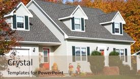  Presentation with halloween - Amazing slide deck having holloween house - modern family home decorated backdrop and a  colored foreground