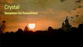  Presentation with transylvania - Presentation with holloween house - vintage halloween background - old background and a tawny brown colored foreground