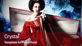  Presentation with vampire - Presentation theme featuring holloween witch - bloodthirsty female vampire rises background and a tawny brown colored foreground