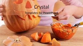  Presentation with lantern - Amazing slides having hollowing out pumpkin to prepare halloween lantern backdrop and a coral colored foreground