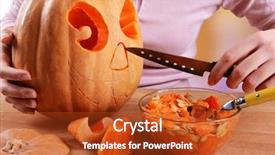  Presentation with lantern - Audience pleasing slides consisting of hollowing-out-pumpkin-to-prepare backdrop and a crimson colored foreground