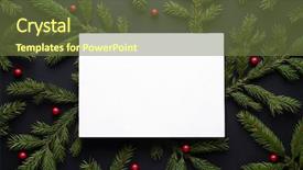  Presentation with holly christmas frame - Slide set featuring holly berries paper notice background and a tawny brown colored foreground