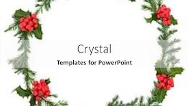  Presentation with new season - Slides with holly-berry-juniper-leaf-wreath background and a white colored foreground