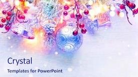  Presentation with vintage art - Slides enhanced with holly berry tinsel pastel color background and a sky blue colored foreground