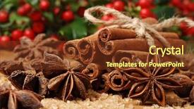  Presentation with sugar cane - Colorful PPT layouts enhanced with holly branches in soft focus backdrop and a tawny brown colored foreground