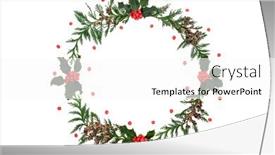  Presentation with cedar - Slide deck consisting of holly-cedar-cypress-leaf-wreath background and a white colored foreground