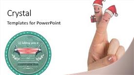 Presentation with merry christmas - Presentation theme featuring holly cross - christmas fingers against banner wishing background and a white colored foreground