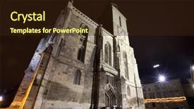  Presentation with brasov - PPT theme featuring holly cross - night shot of the black background and a wine colored foreground