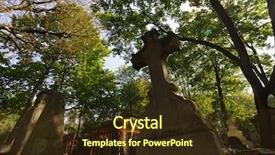  Presentation with holly - Presentation design featuring holly cross - view of the pere lachaise background and a tawny brown colored foreground