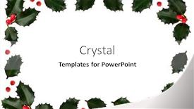  Presentation with holly - Presentation with holly-leaf-and-berry-border background and a white colored foreground