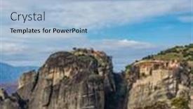  Presentation with holly - PPT theme featuring holly-monastery-of-meteora-greece background and a light blue colored foreground