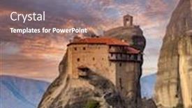  Presentation with holly - PPT layouts with holly-monastery-of-meteora-greece background and a gray colored foreground