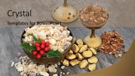  Presentation with religious christmas - Audience pleasing slides consisting of holly religious concept of gifts backdrop and a coral colored foreground