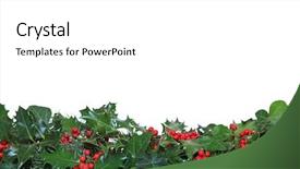  Presentation with holly - Slide set enhanced with holly with red berries ivy background and a white colored foreground