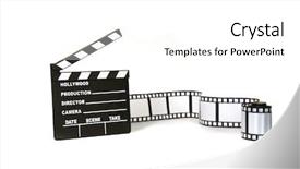  Presentation with film - Colorful presentation design enhanced with hollywood backdrop - studio background of film related backdrop and a white colored foreground