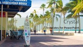  Presentation with florida beach - Audience pleasing presentation theme consisting of hollywood-beach-usa-august-25 backdrop and a mint green colored foreground