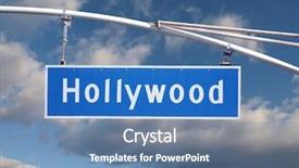  Presentation with hollywood - Colorful PPT theme enhanced with hollywood blvd street sign backdrop and a teal colored foreground