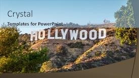  Presentation with los angeles - Beautiful presentation theme featuring hollywood-california-september-24 backdrop and a  colored foreground