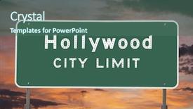  Presentation with limits - Amazing presentation design having hollywood city limits sign backdrop and a ocean colored foreground