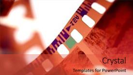  Presentation with film - Colorful slides enhanced with hollywood movies - 35 mm film isolated backdrop and a red colored foreground