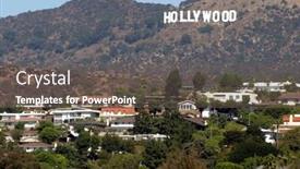  Presentation with los angeles - PPT theme featuring hollywood-sign-los-angeles background and a  colored foreground